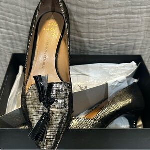 Banana Republic Metallic Black Loafers